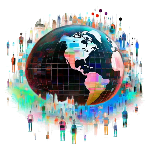 Colourful image of the global reach to connect with new job seekers